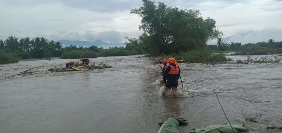 Searching for a missing person after floods