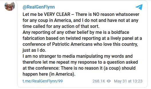 flynn telegram no coup myanmar