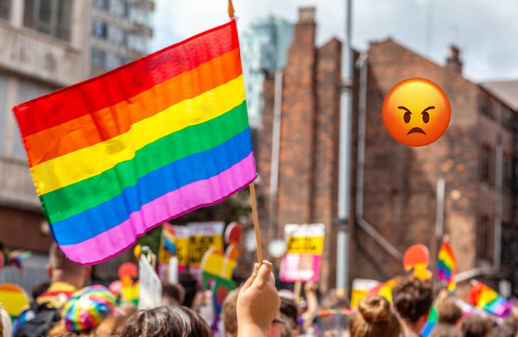 gay pride flag frown emoji