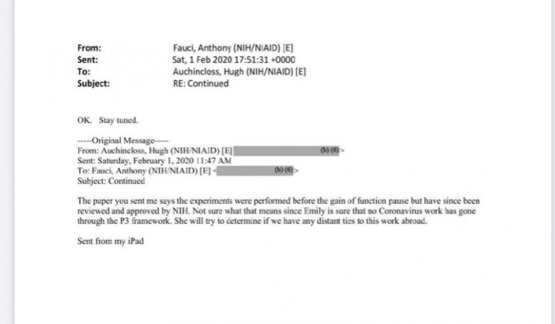 Fauci email