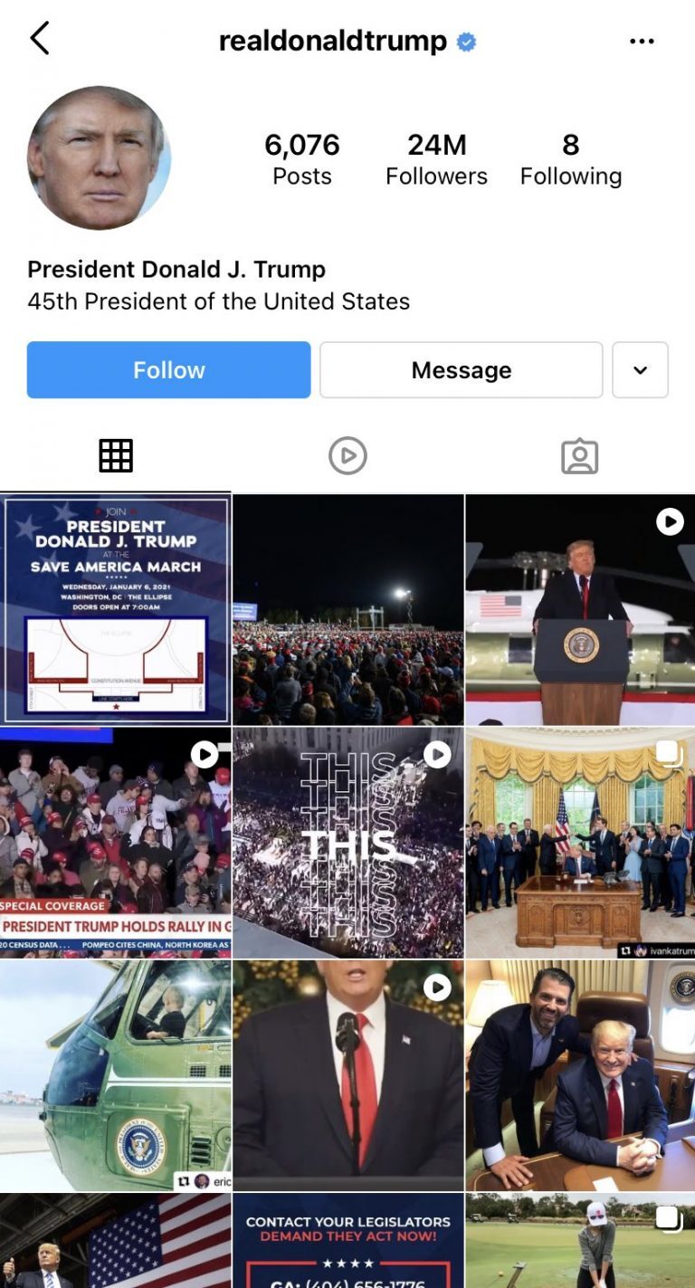 donald trump instagram