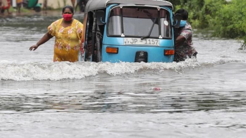 Houses, paddy fields and roads have been inundated in parts of Sri Lanka after days of heavy rain.