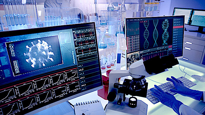 Click to enlarge Covid on screens