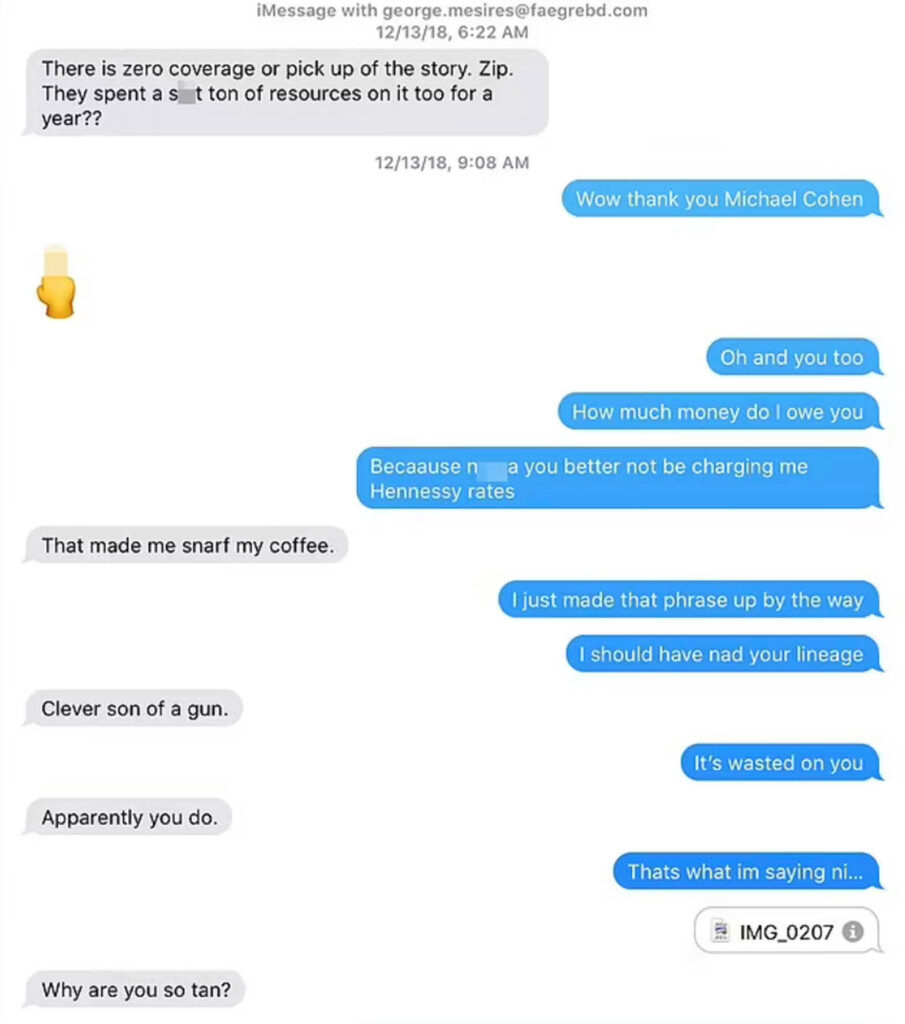 Click to enlarge Hunter Biden and George Mesires texts