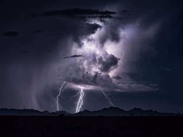 A man was struck by lightning