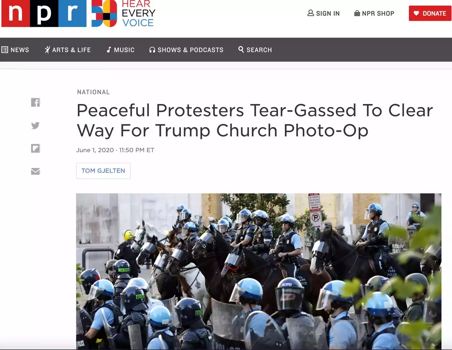 protesters tear gassed
