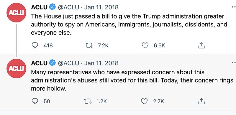 Click to enlarge aclu tweets amash privacy bill domestic spying
