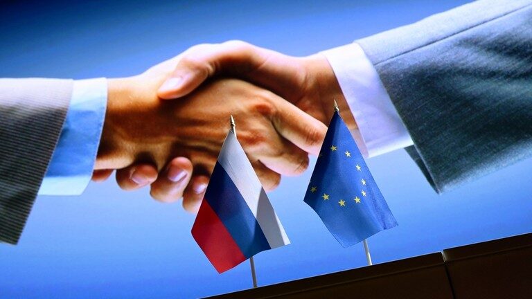 handshake flag russia eu