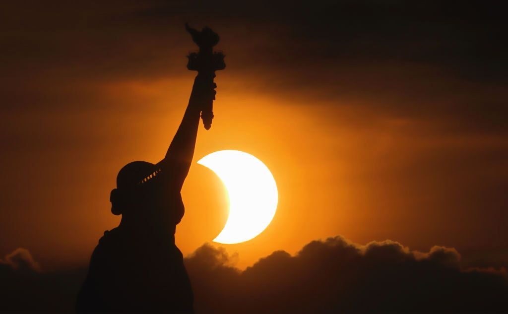 Click to enlarge annular eclipse on June 10, 2021, in New York City.