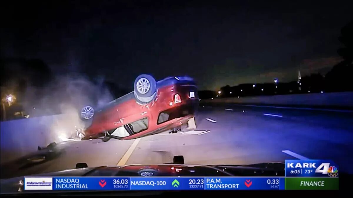 cop flips car