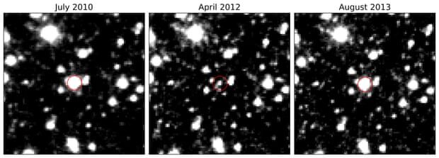 Click to enlarge VVV-WIT-08: an image sequence of the fading and brightening star