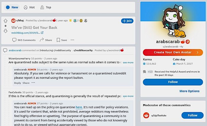Click to enlarge reddit account