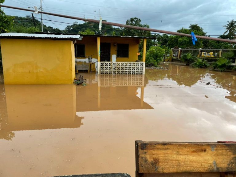 Flooded buildings in Panamá Oeste, June 2021.