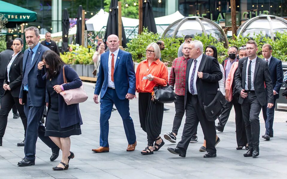 Click to enlarge Families of the Manchester Arena attack victims