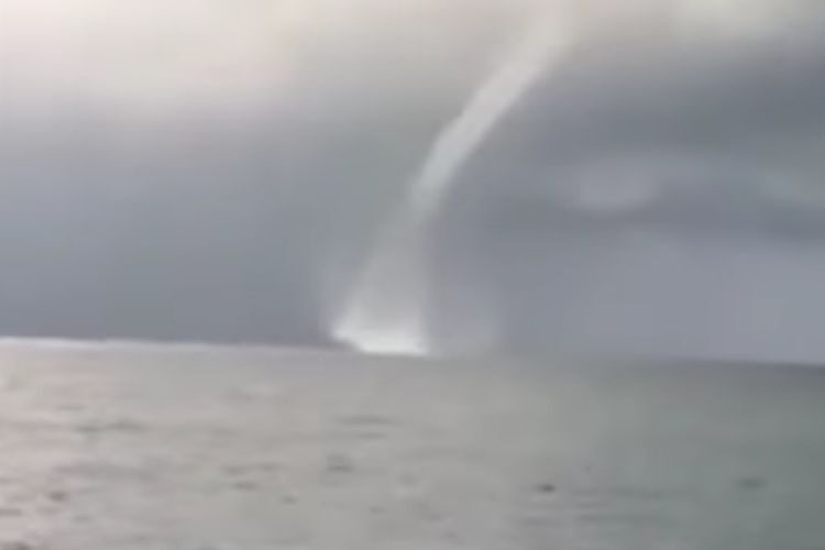The natural phenomenon of waterspout or vortex