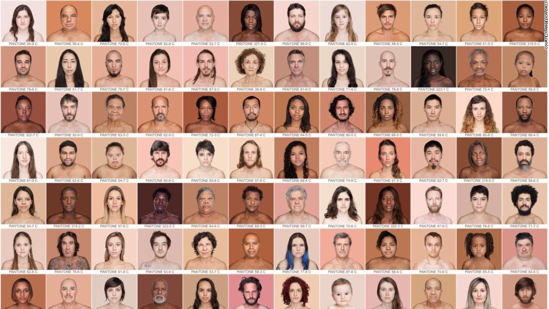 Click to enlarge human skin tone color