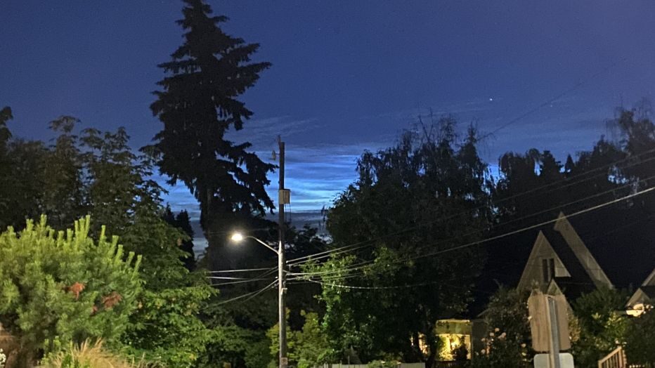 Noctilucent clouds over Seattle