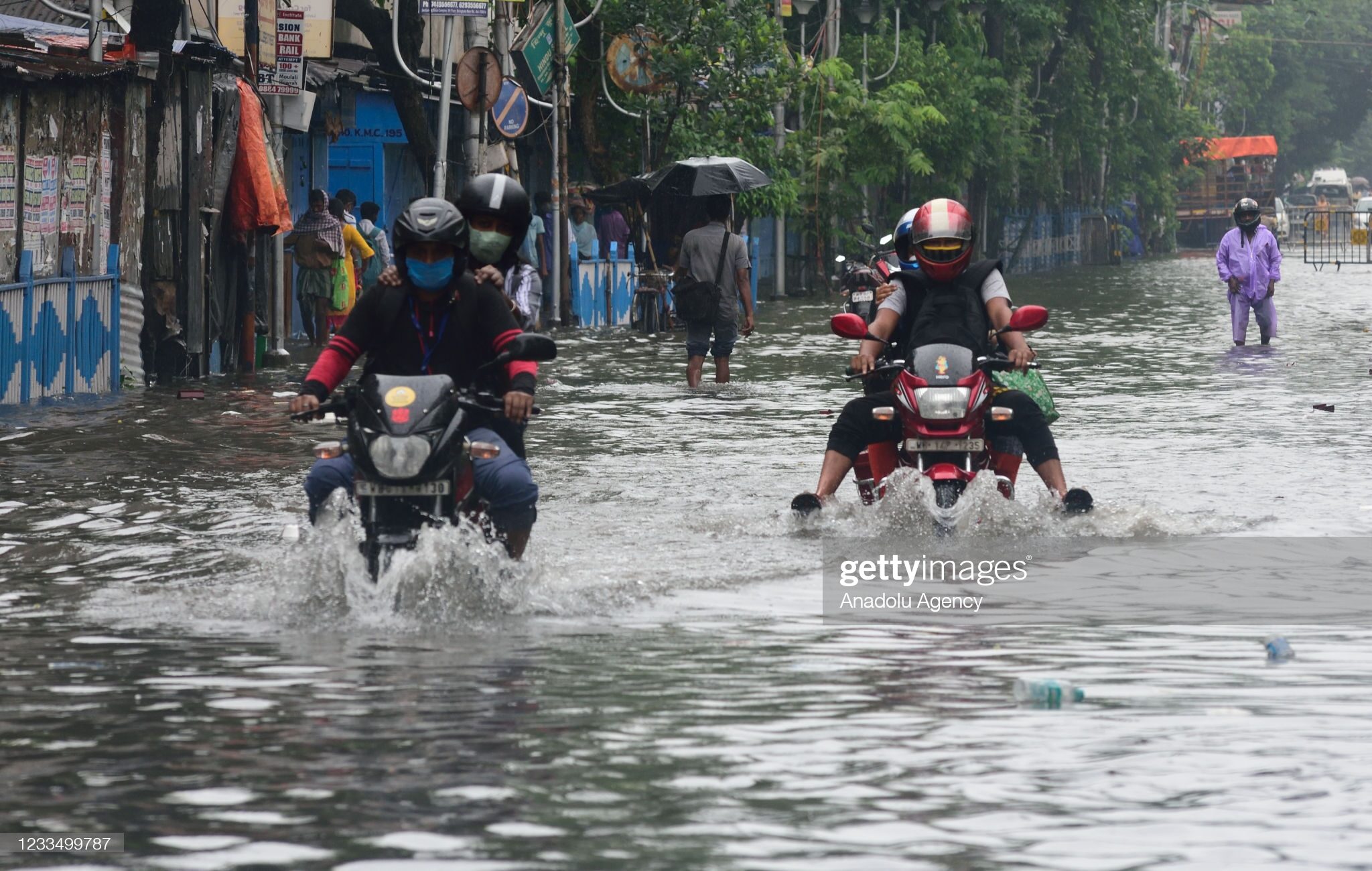 Heavy monsoon rains cause floods in several parts of Kolkata, West Bengal, India on June 17, 2021