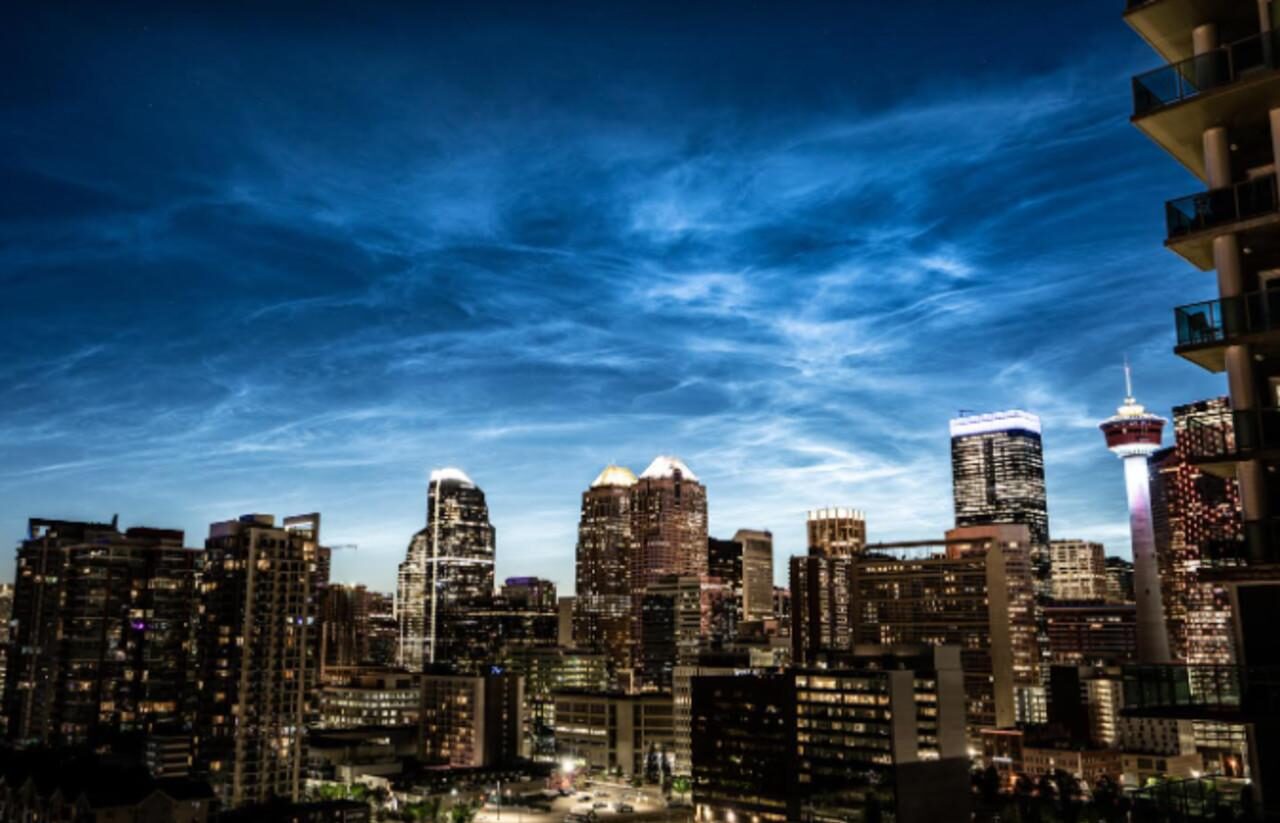 Noctilucent clouds Calgary Alberta