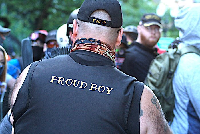 Guy w proud boy shirt