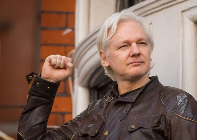 Click to enlarge Julian Assange, pictured in 2017