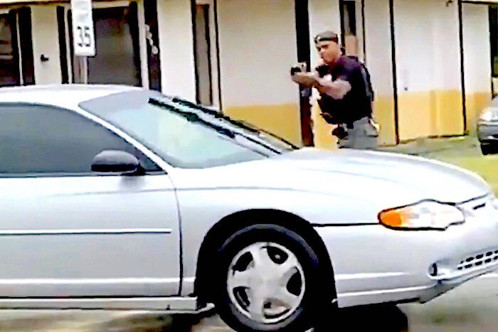Officer gun car