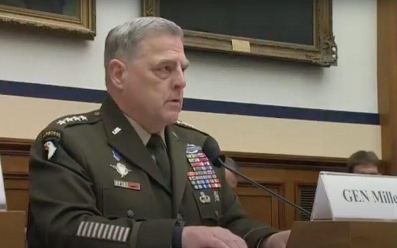 Click to enlarge U.S. Chairman of the Joint Chiefs of Staff General Mark Milley