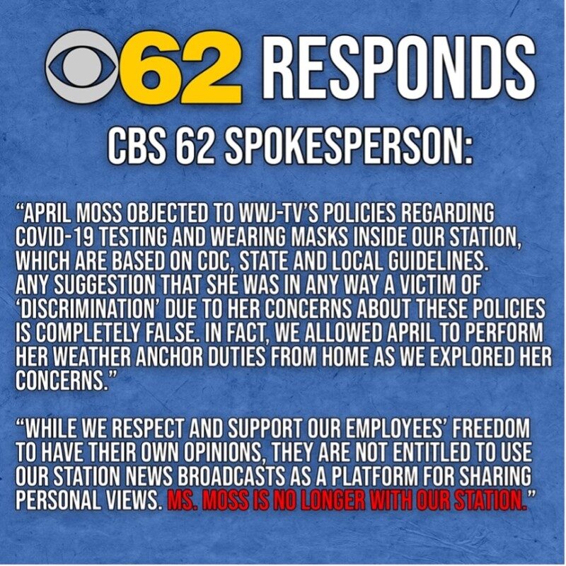 CBS response project veritas April Moss