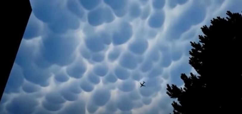 Mammatus clouds over Warsaw, Poland