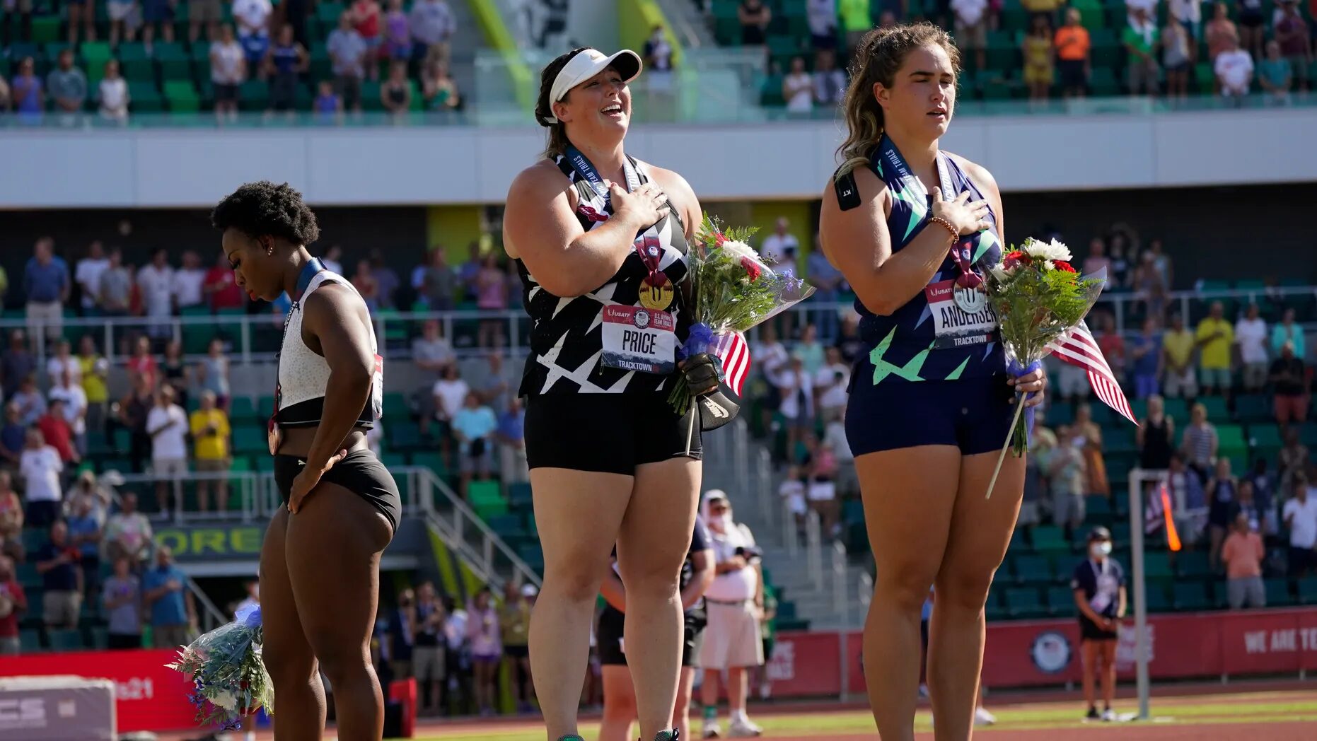 gwen berry flag national anthem