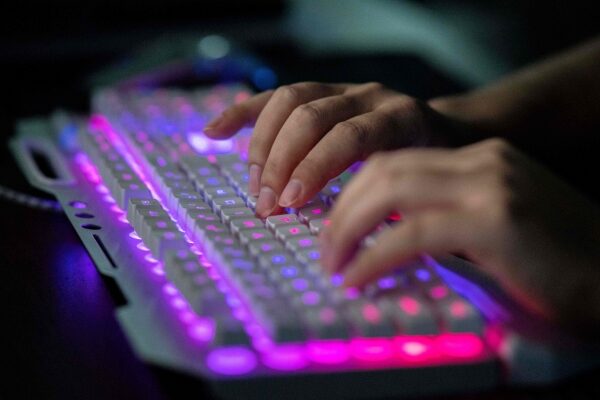 typing on keyboard