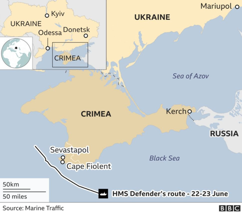 HMS defender crimea coast