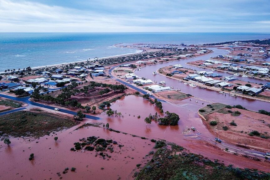 The town of Exmouth was inundated with heavy rainfall.