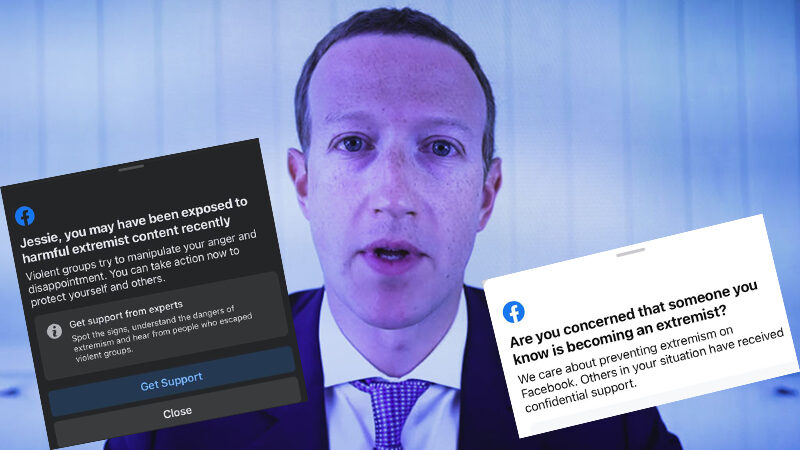 Click to enlarge zuckerberg facebook extremist warning