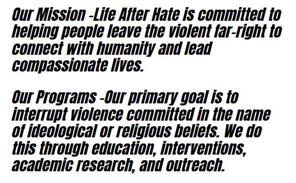 Click to enlarge life after hate website about