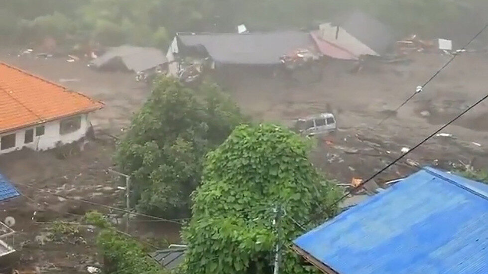 A landslide in Atami, Japan, July 3, 2021