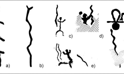 finland snake carving pictographs