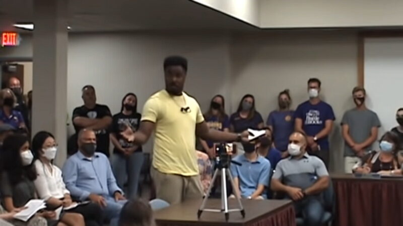Click to enlarge Ty Smith critical race theory school board meeting viral video