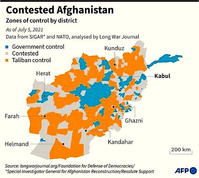 Afghanistan map zones