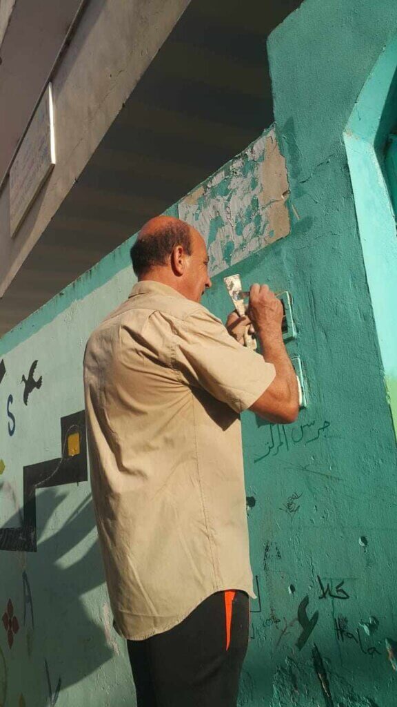Click to enlarge electrical boxe destroyed childrens center jenin israel