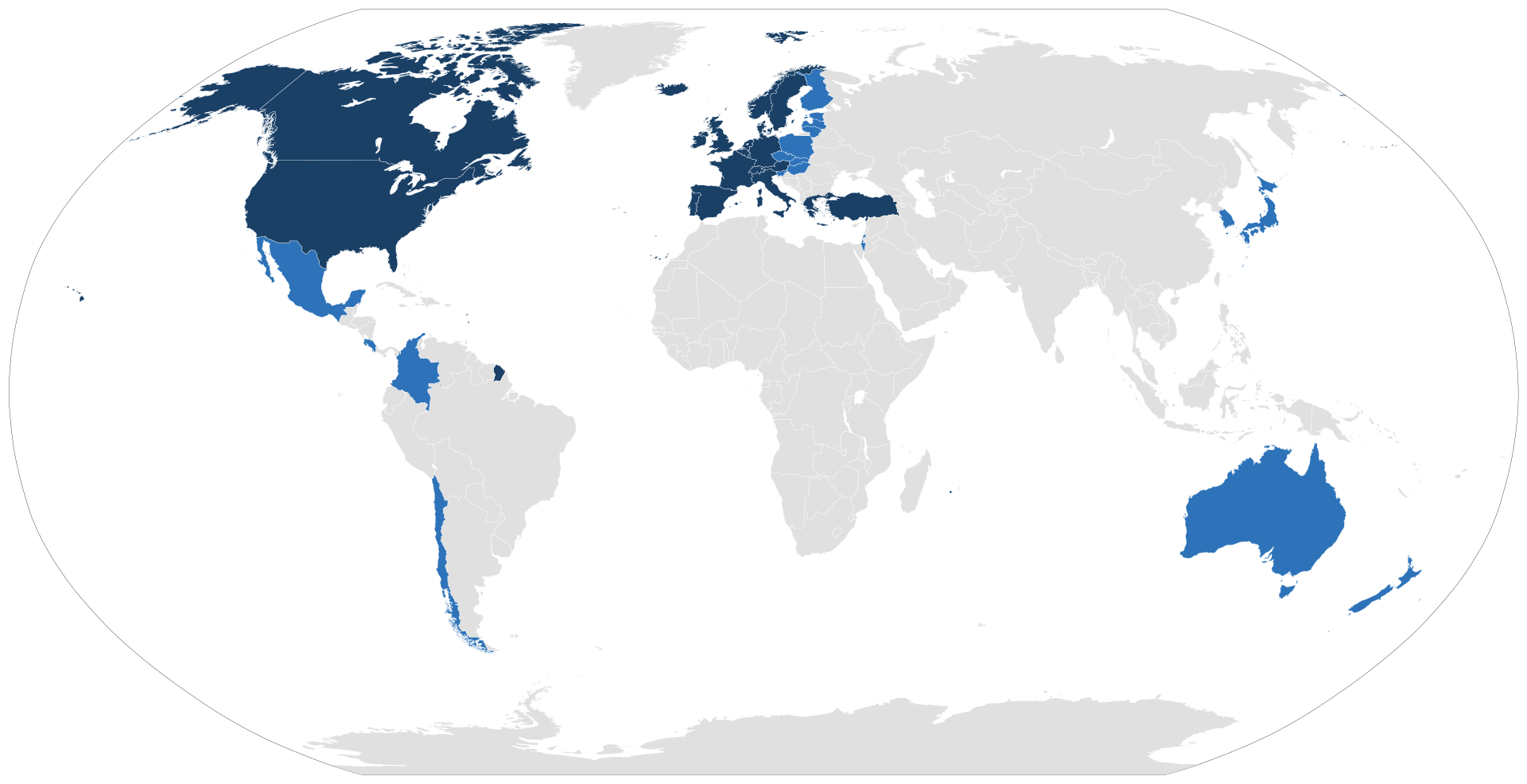 OECD membership map