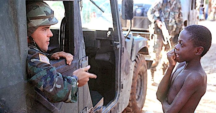 US soldier/Haitian boy