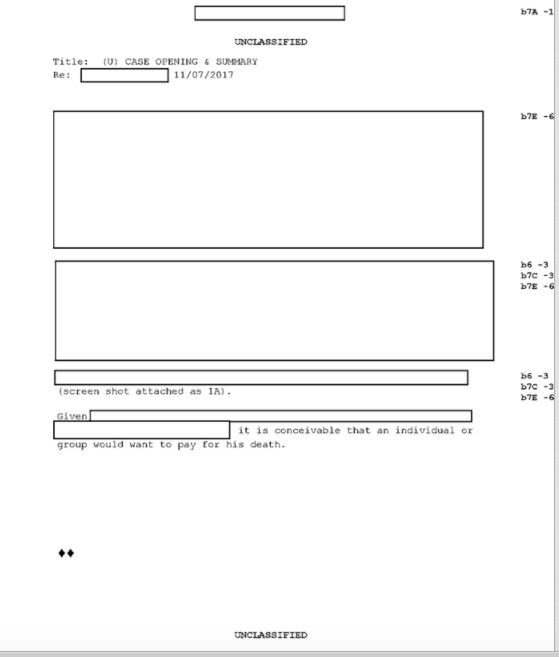 Click to enlarge fbi empty sheet disclosure on seth rich