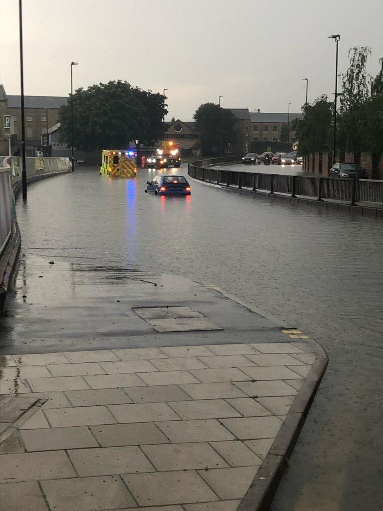 Floods in Peterborough, July 2021.