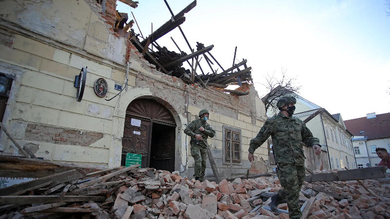 Click to enlarge NE croatia village damage from 6.4 earthquake