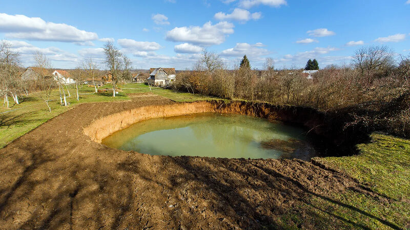 sinkhole in NE croatia village -1