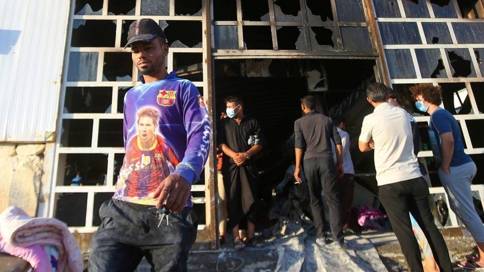 Click to enlarge fire iraq hospital