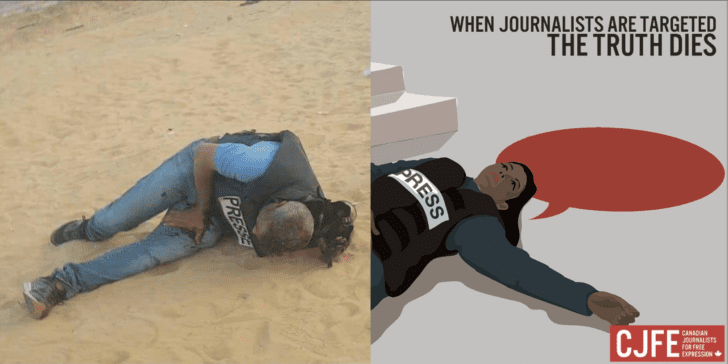 palestinian journalist killed Israel graphic
