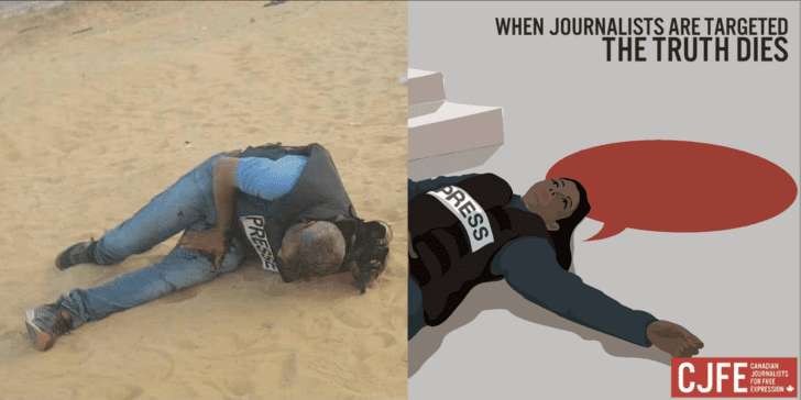 Click to enlarge palestinian journalist killed Israel graphic