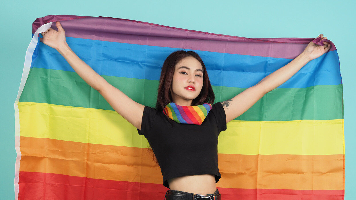 Click to enlarge rainbow flag woke LGBT